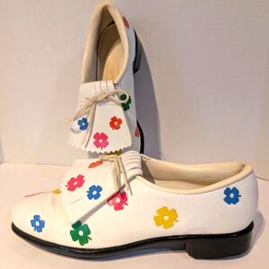 Vintage Lady Dexter Golf Shoes 9 N Multicolor Daisy‎ Flowers Extremely Rare